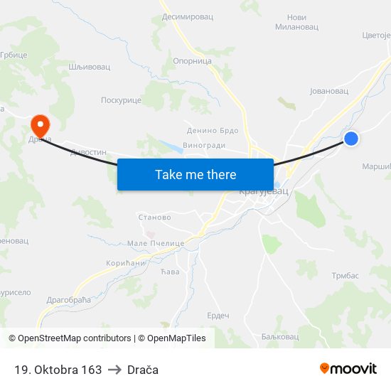 19. Oktobra 163 to Drača map