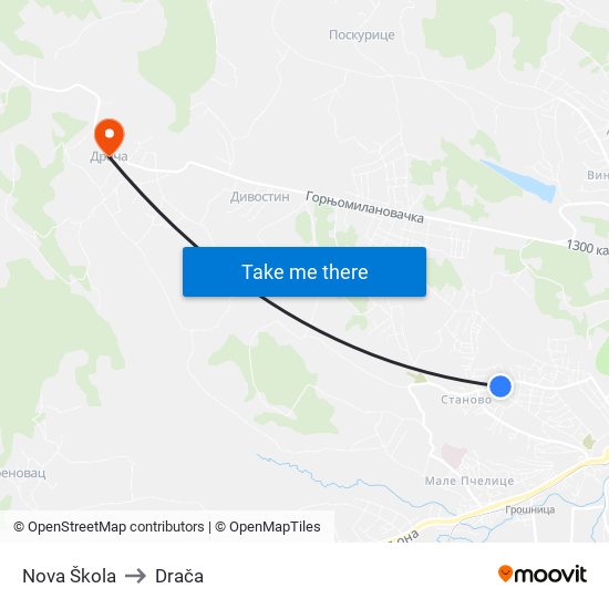 Nova Škola to Drača map