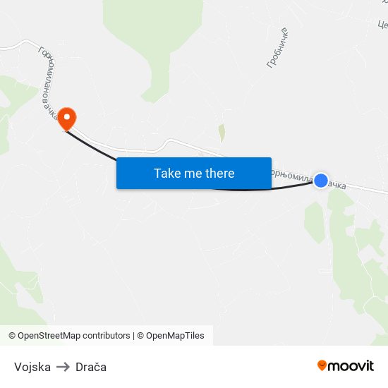 Vojska to Drača map