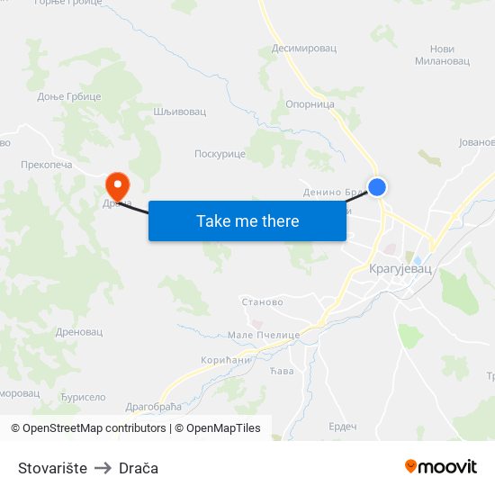 Stovarište to Drača map