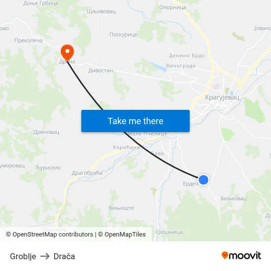 Groblje to Drača map