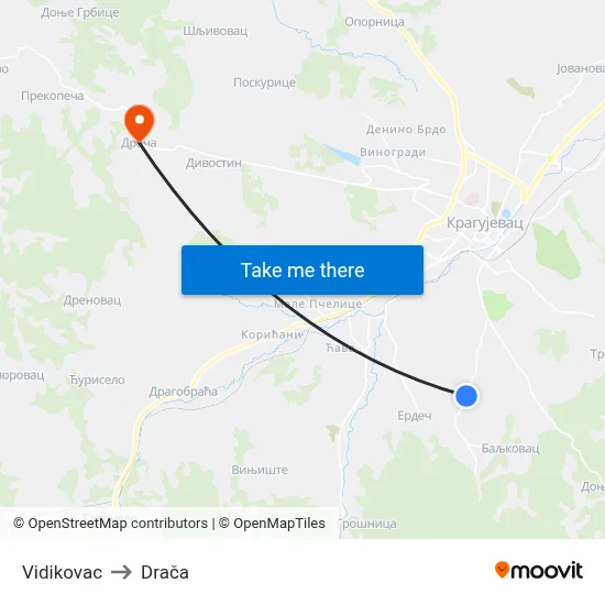 Vidikovac to Drača map