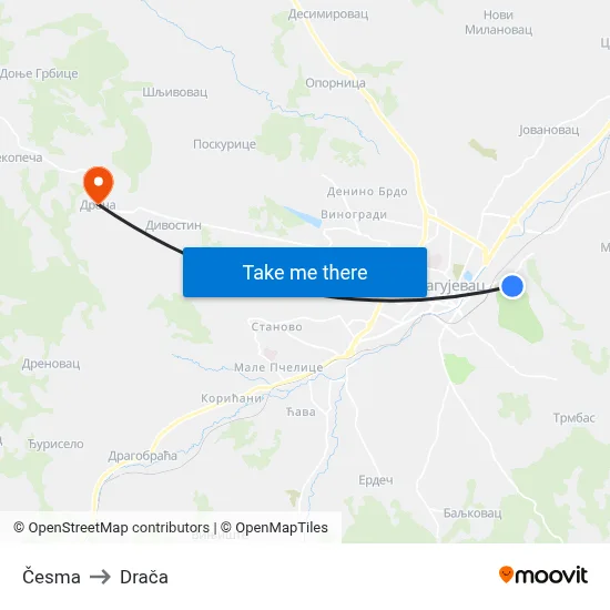 Česma to Drača map