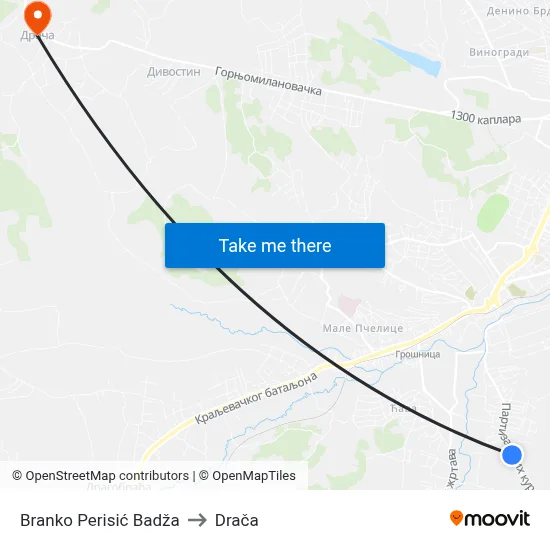 Branko Perisic Badza to Draca map