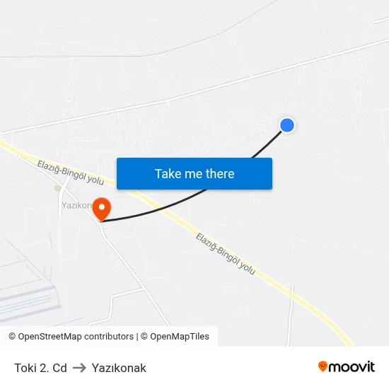 Toki 2. Cd to Yazıkonak map