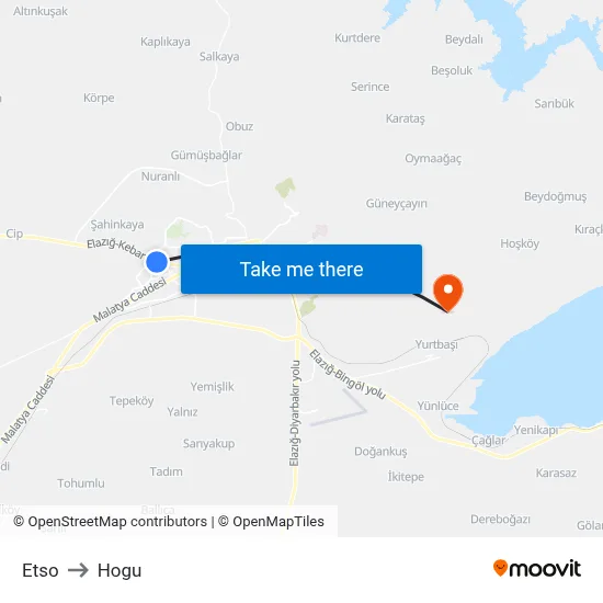 Etso to Hogu map