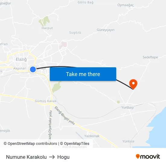 Numune Karakolu to Hogu map