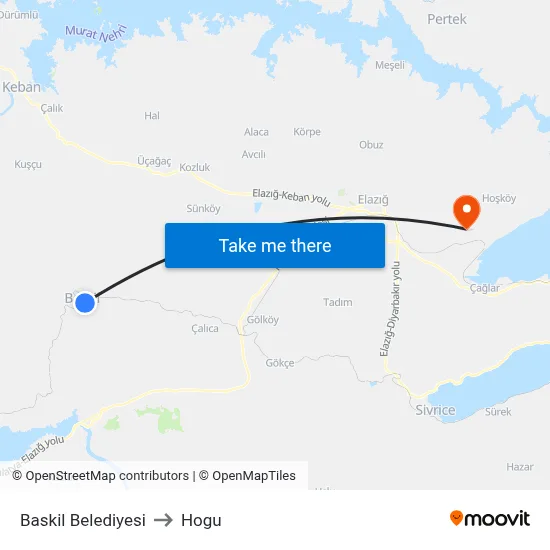 Baskil Belediyesi to Hogu map