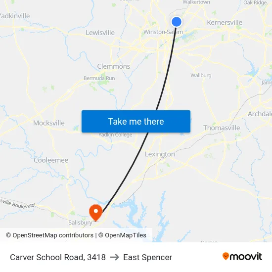 Carver School Road, 3418 to East Spencer map