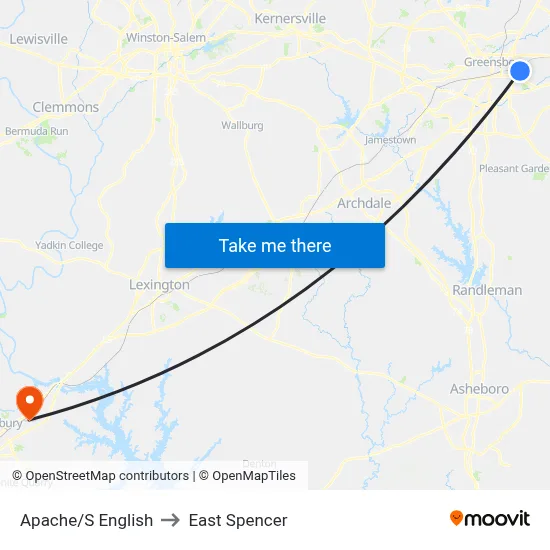 Apache/S English to East Spencer map