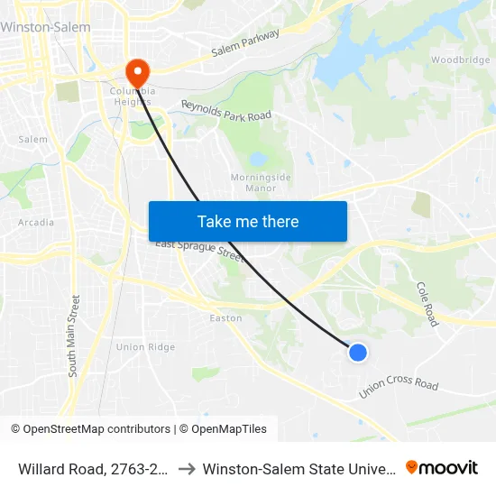 Willard Road, 2763-2765 to Winston-Salem State University map