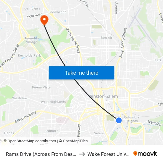 Rams Drive (Across From Design Ave to Wake Forest University map