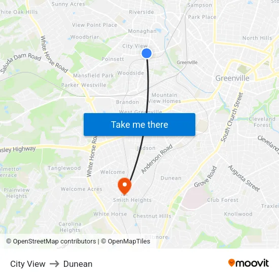 City View to Dunean map