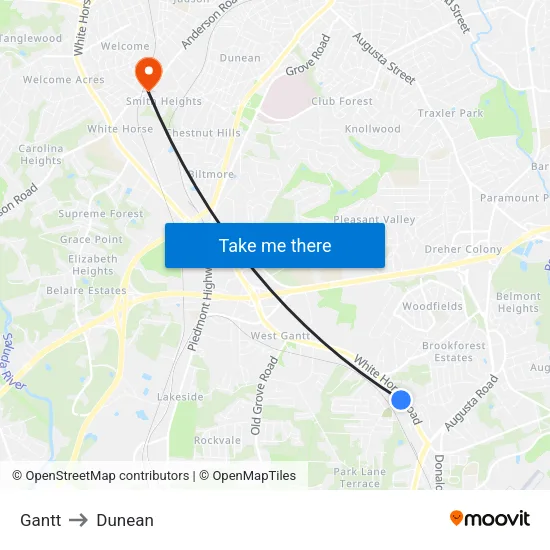 Gantt to Dunean map