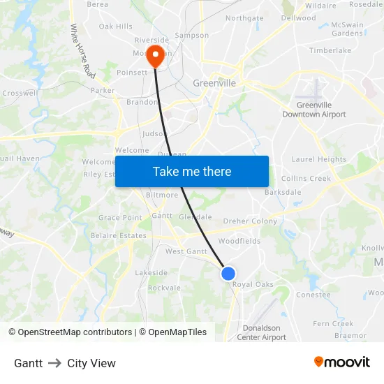 Gantt to City View map