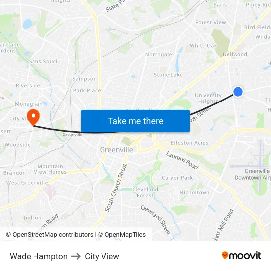 Wade Hampton to City View map