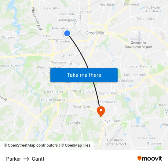 Parker to Gantt map
