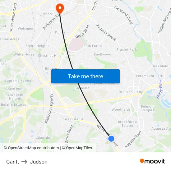 Gantt to Judson map