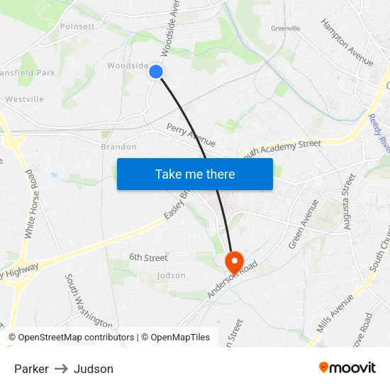 Parker to Judson map
