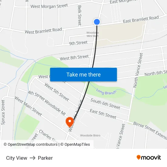 City View to Parker map