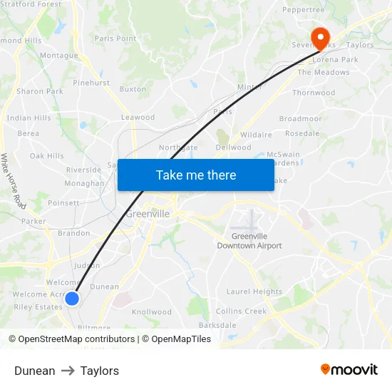 Dunean to Taylors map