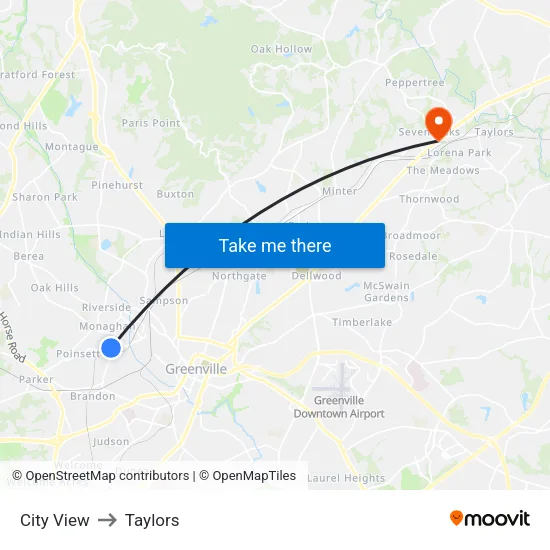 City View to Taylors map