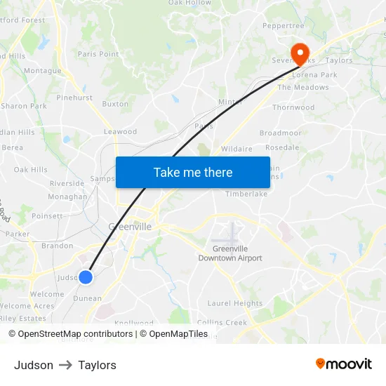 Judson to Taylors map