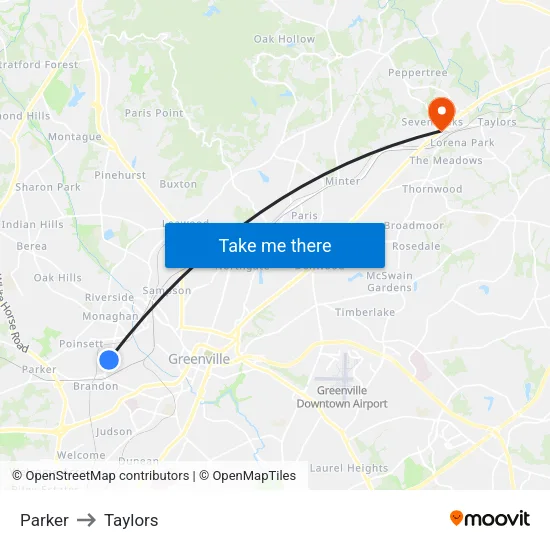 Parker to Taylors map