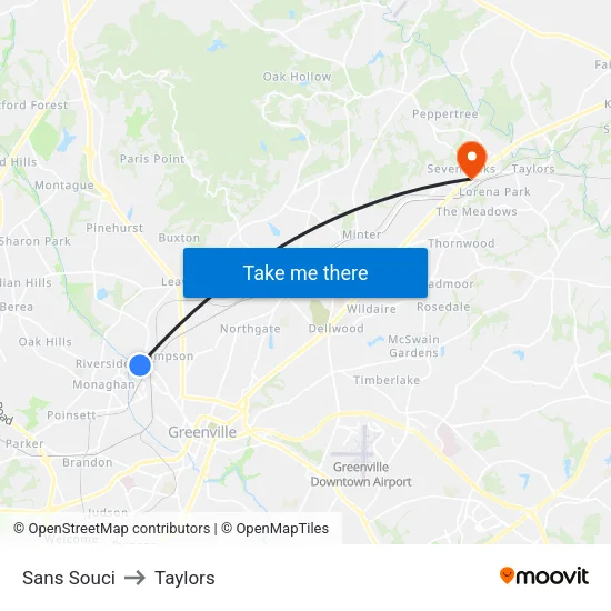 Sans Souci to Taylors map
