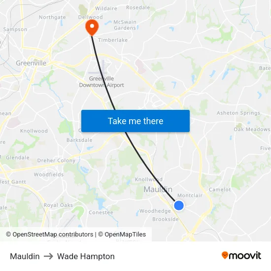 Mauldin to Wade Hampton map