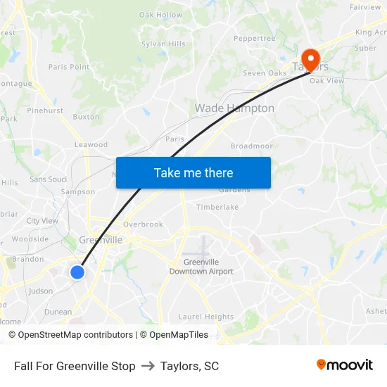 Fall For Greenville Stop to Taylors, SC map