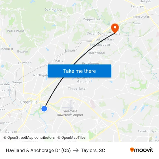 Haviland & Anchorage Dr (Ob) to Taylors, SC map