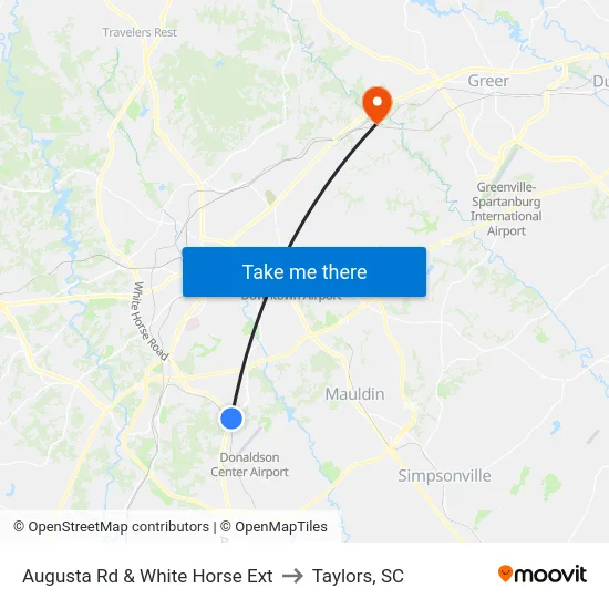 Augusta Rd & White Horse Ext to Taylors, SC map