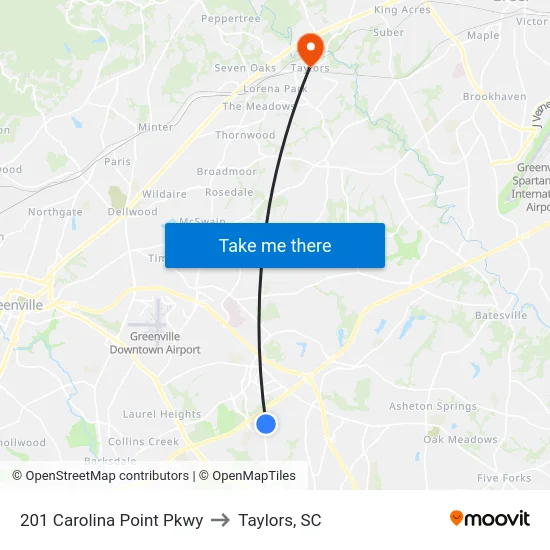 201 Carolina Point Pkwy to Taylors, SC map