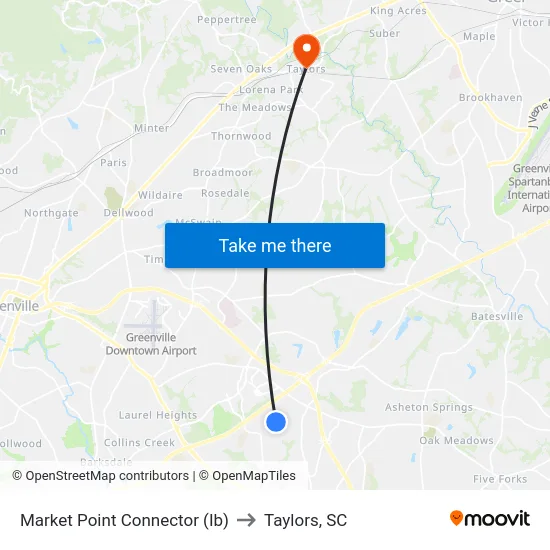 Market Point Connector (Ib) to Taylors, SC map