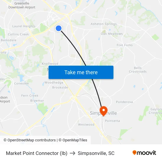 Market Point Connector (Ib) to Simpsonville, SC map