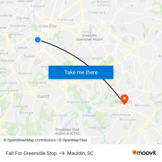 Fall For Greenville Stop to Mauldin, SC map