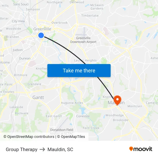 Group Therapy to Mauldin, SC map