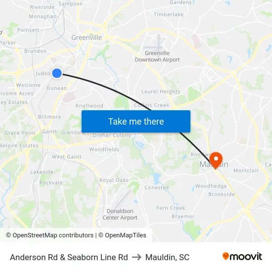 Anderson Rd & Seaborn Line Rd to Mauldin, SC map