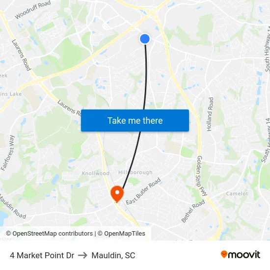 4 Market Point Dr to Mauldin, SC map