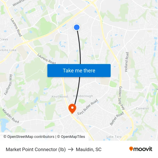 Market Point Connector (Ib) to Mauldin, SC map