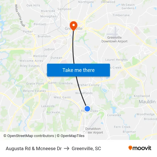 Augusta Rd & Mcneese Dr to Greenville, SC map