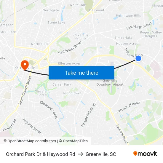 Orchard Park Dr & Haywood Rd to Greenville, SC map