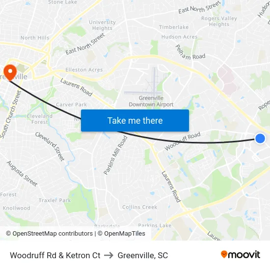 Woodruff Rd & Ketron Ct to Greenville, SC map