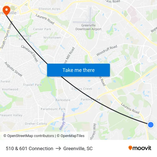 510 & 601 Connection to Greenville, SC map