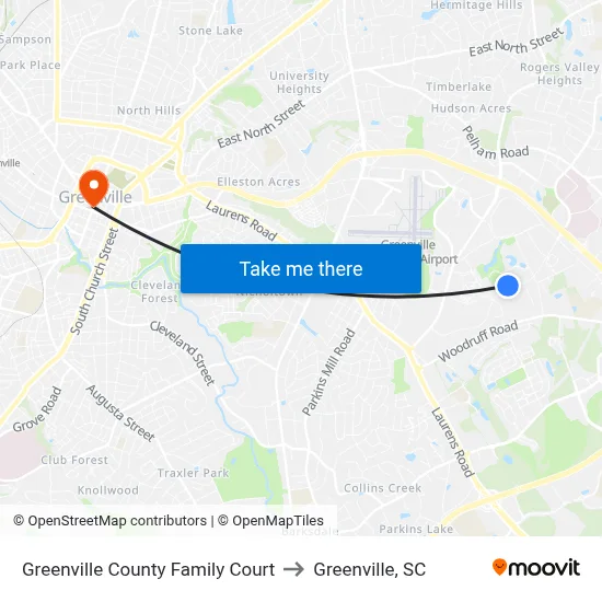 Greenville County Family Court to Greenville, SC map