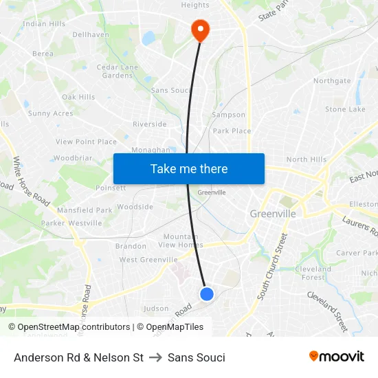 Anderson Rd & Nelson St to Sans Souci map