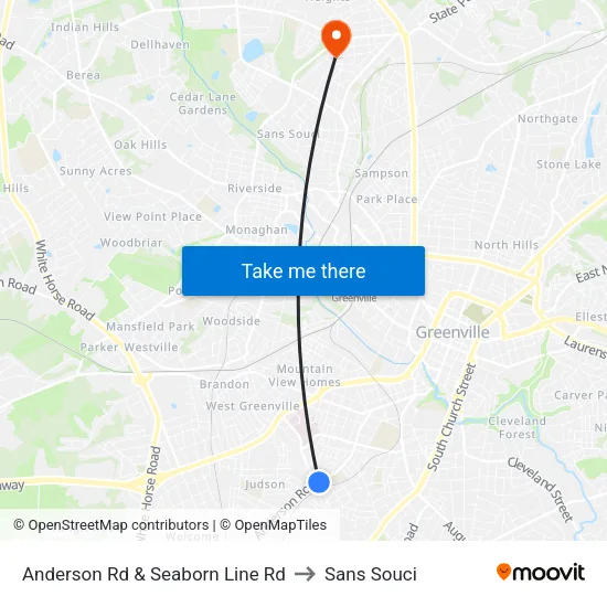 Anderson Rd & Seaborn Line Rd to Sans Souci map