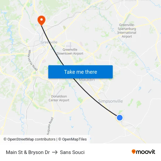 Main St & Bryson Dr to Sans Souci map