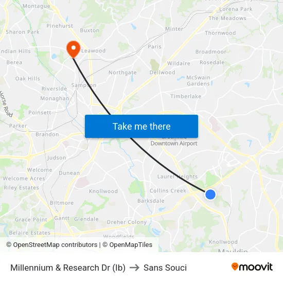 Millennium & Research Dr (Ib) to Sans Souci map